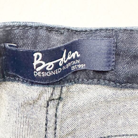 Boden The Soho Skinny Dark Wash Denim Jeans Tuxedo Stripe Detail Size 8 EUC/Mint - Picture 6 of 9